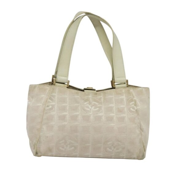 CHANEL New Travel Line Hand Bag Nylon Beige CC Auth bs24763 - Picture 1 of 16